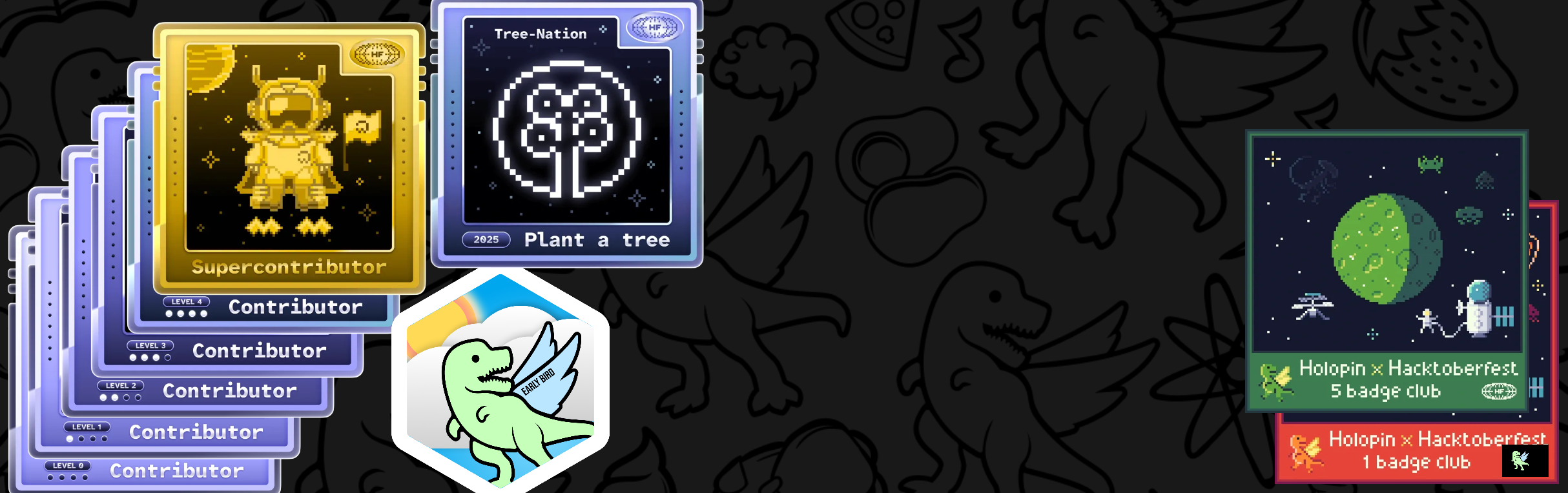 An image of @spike_the_dragon's Holopin badges, which is a link to view their full Holopin profile