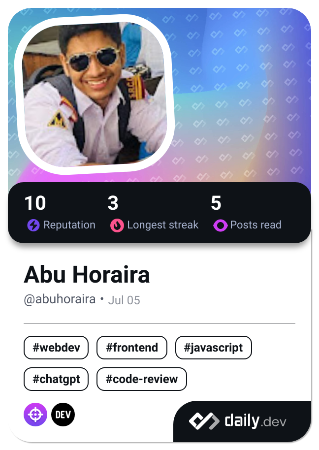 Abu Horaira's Dev Card