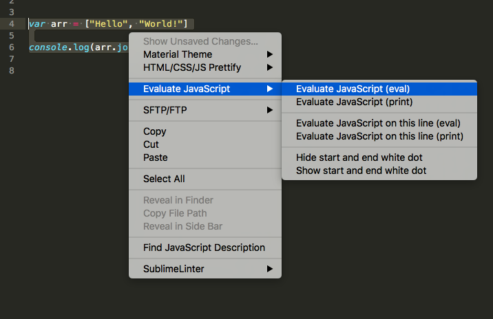 example #1 Evaluate JavaScript Feature