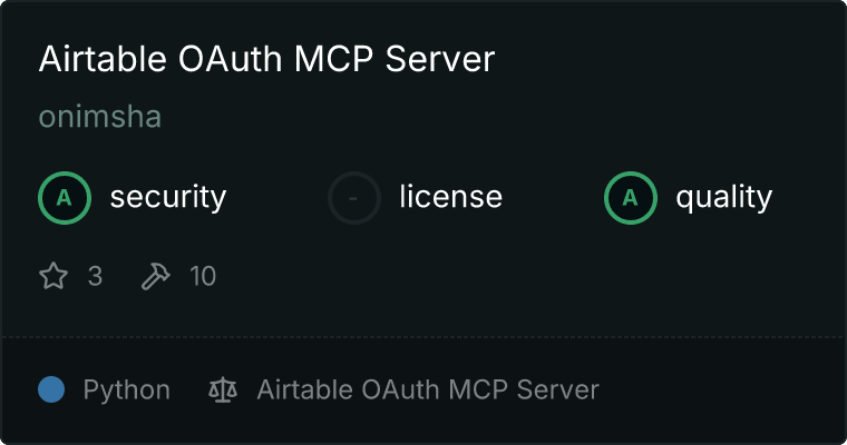 Airtable OAuth Server MCP server