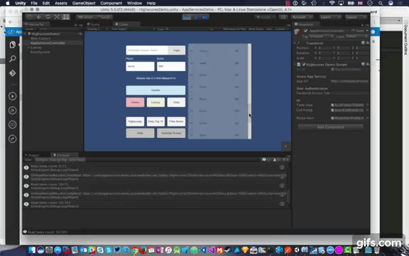 App Services Highscores Unity demo video