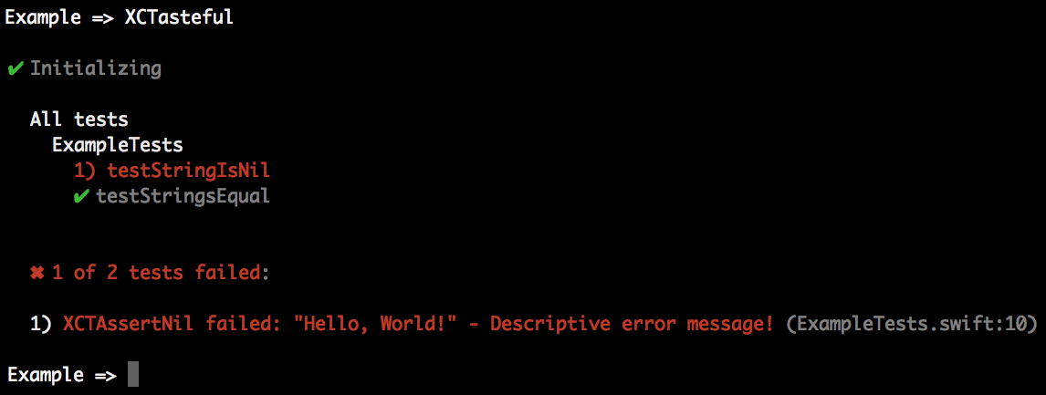 XCTasteful Failing Tests