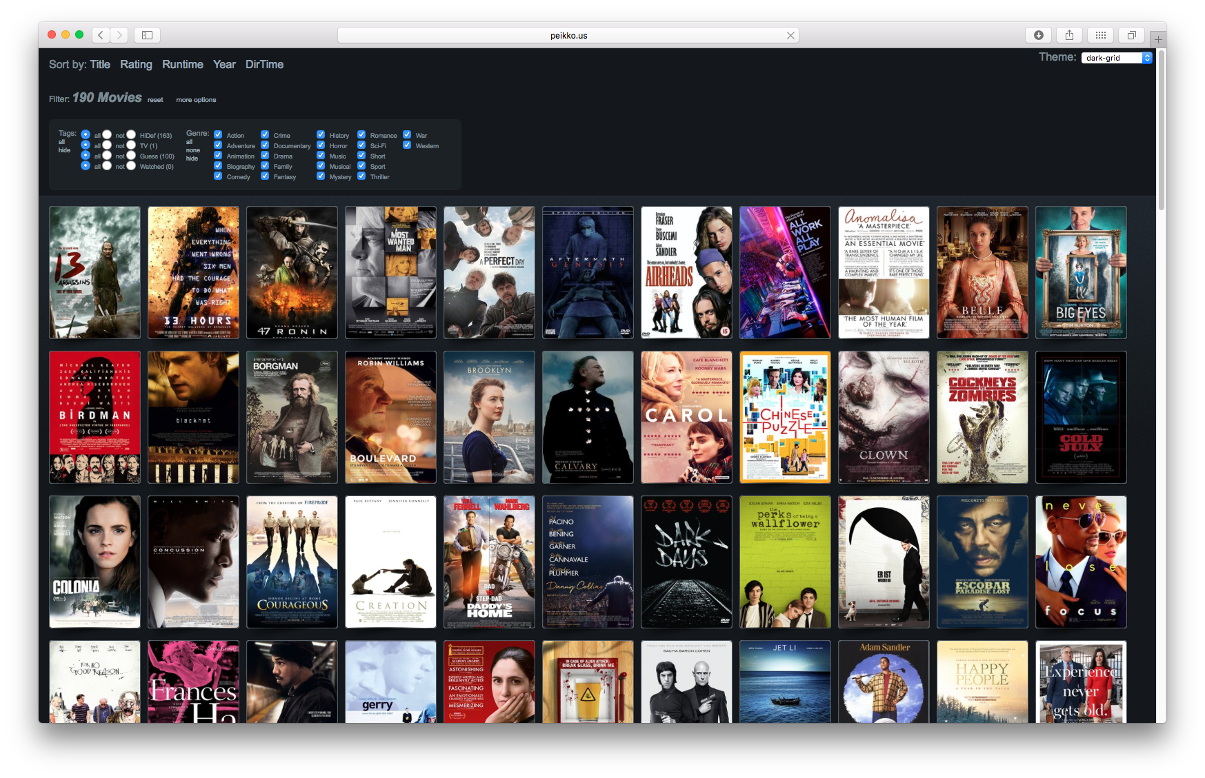 Screenshot of dark-grid (SimpleMovieCatalog)