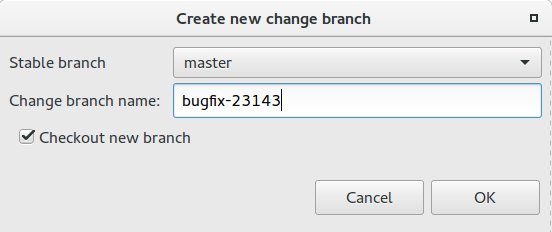 Create Change Branch Dialog