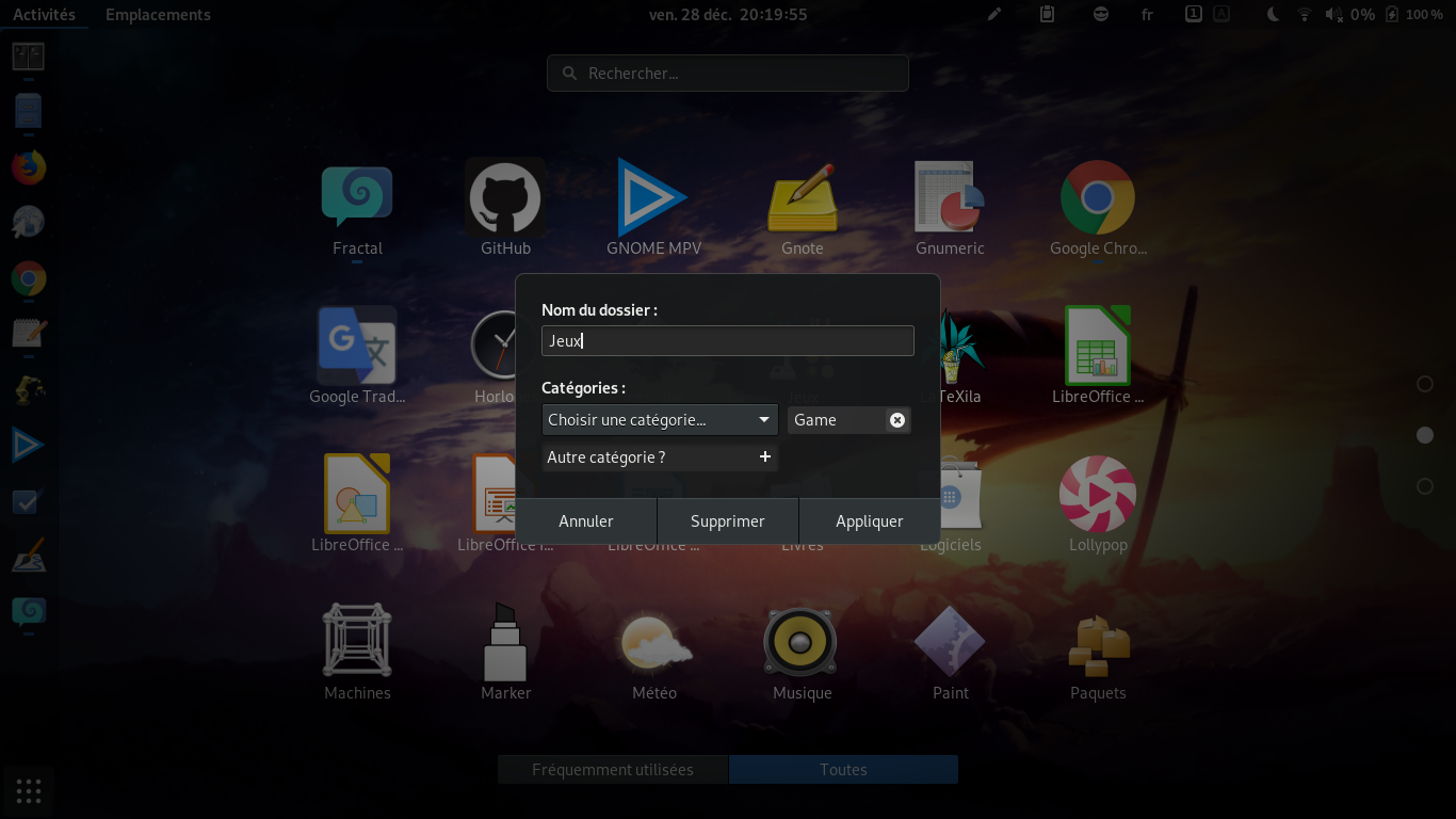 Screenshot of the dialog for editing an appfolder (in french, sorry)