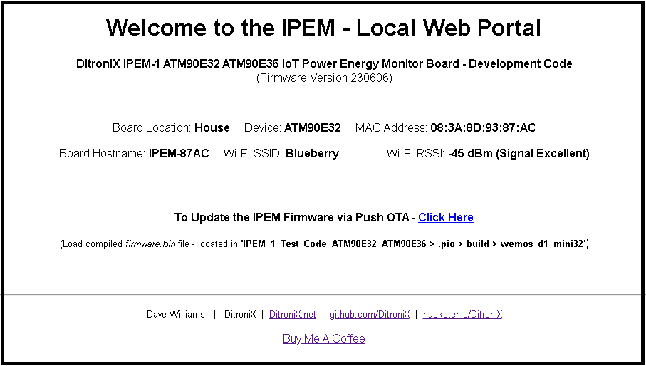 IPEM Push OTA Web Home Page