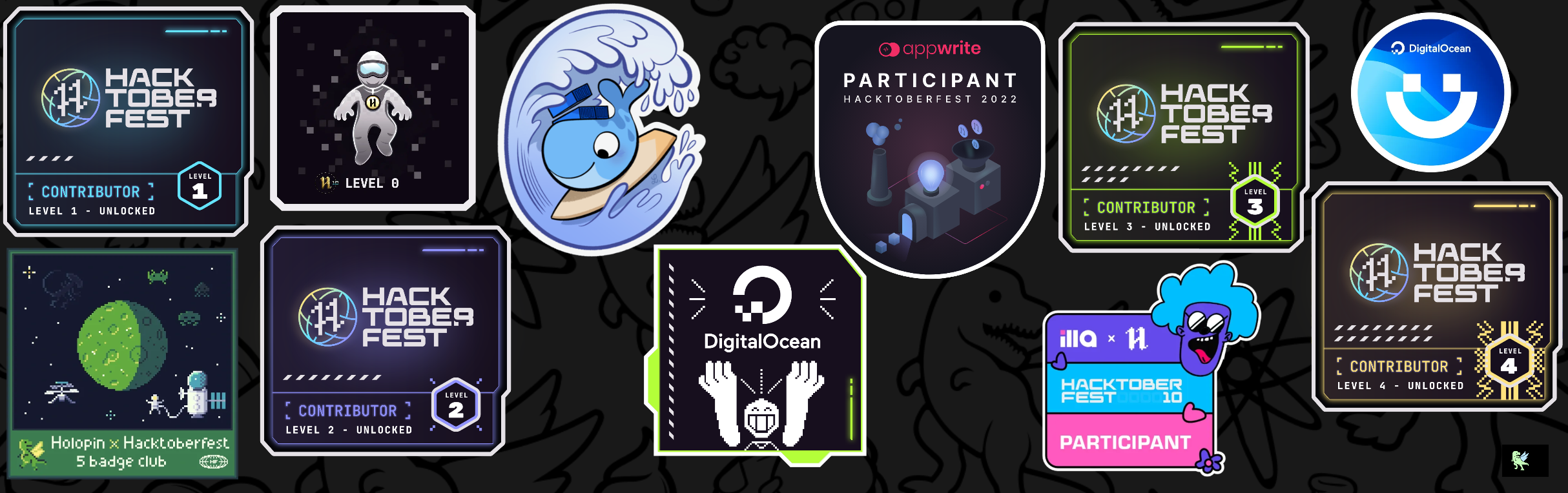 An image of @sagarmondal's Holopin badges, which is a link to view their full Holopin profile