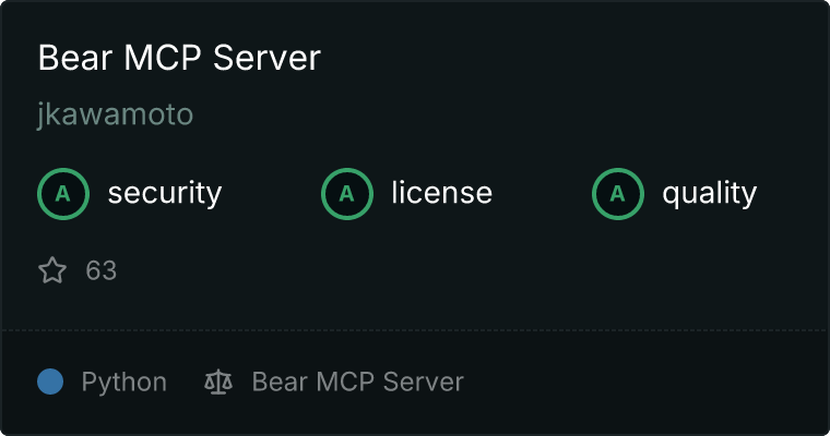 Bear Server MCP server