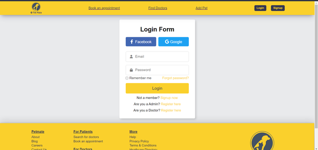 Petmate-login-signup-UI