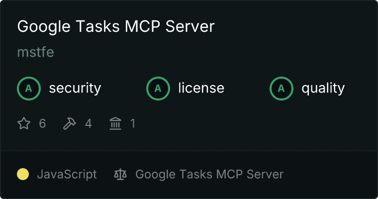 Google Tasks Server MCP server
