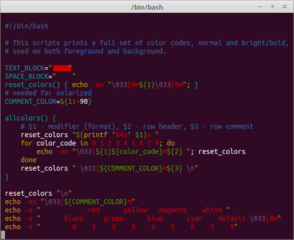 Accent colors example - ubuntu