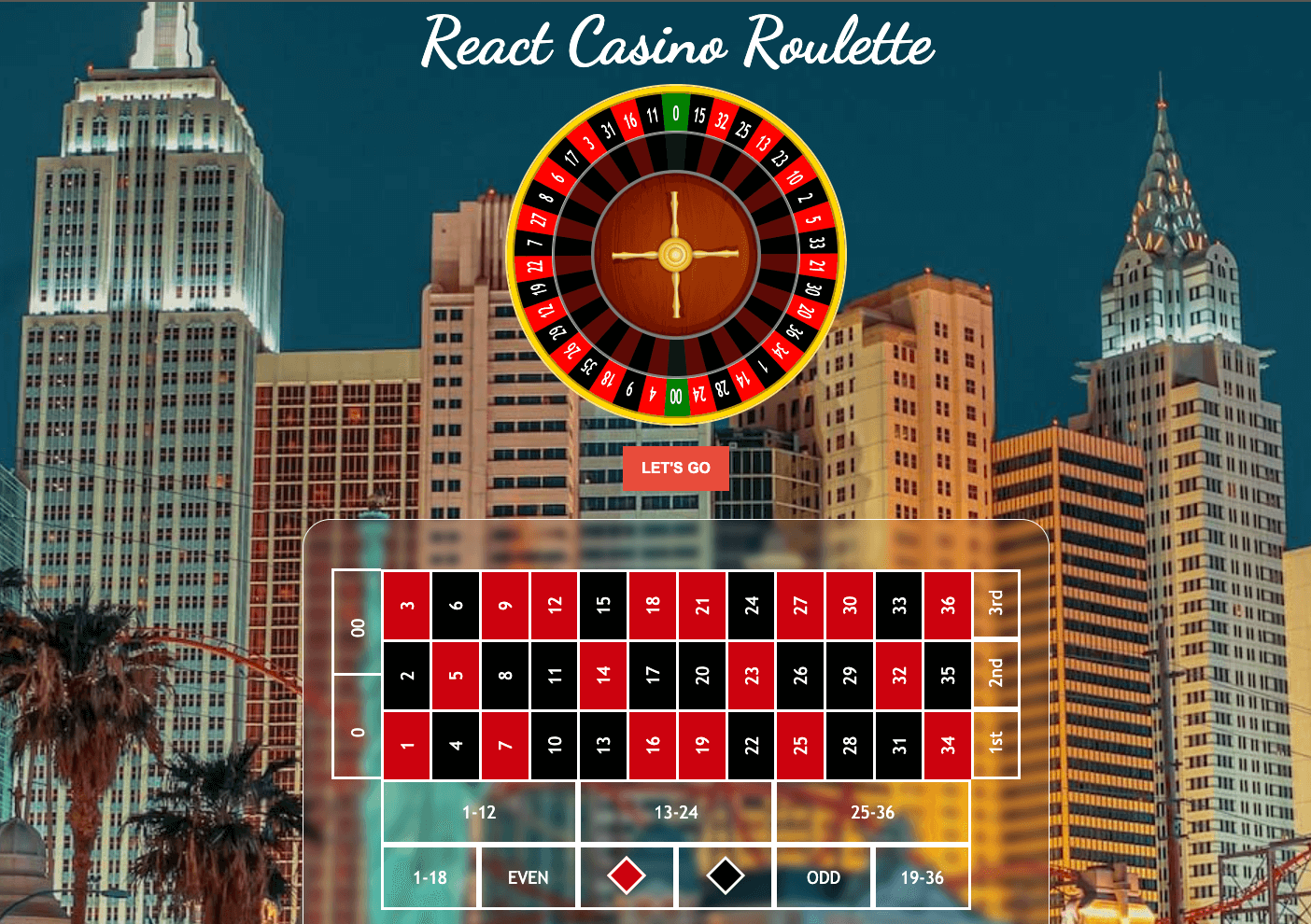 React Casino Roulette