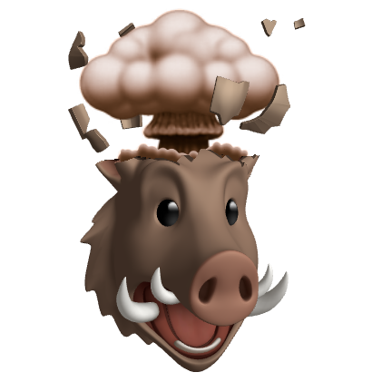 "Boar Head Exploding" Apple emoji