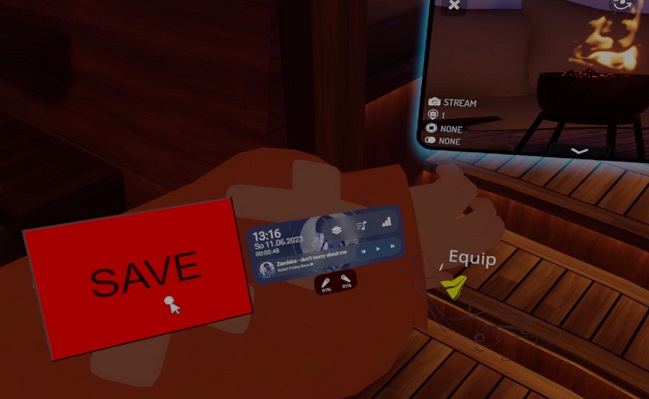 Example screenshot showing the window inside vr
