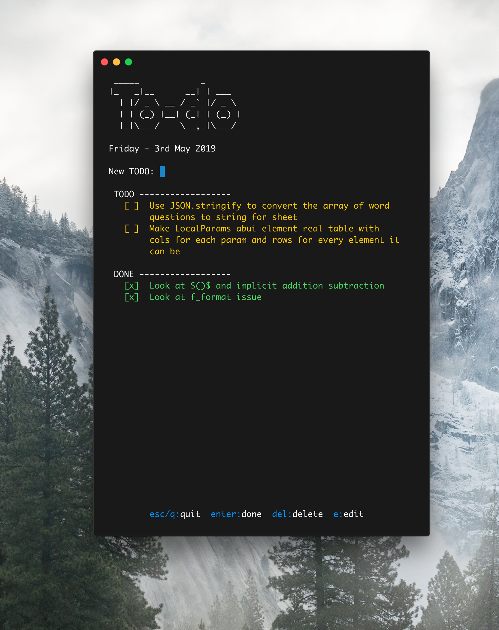 Terminal To-do