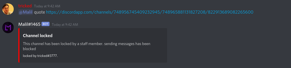 Quote command preview