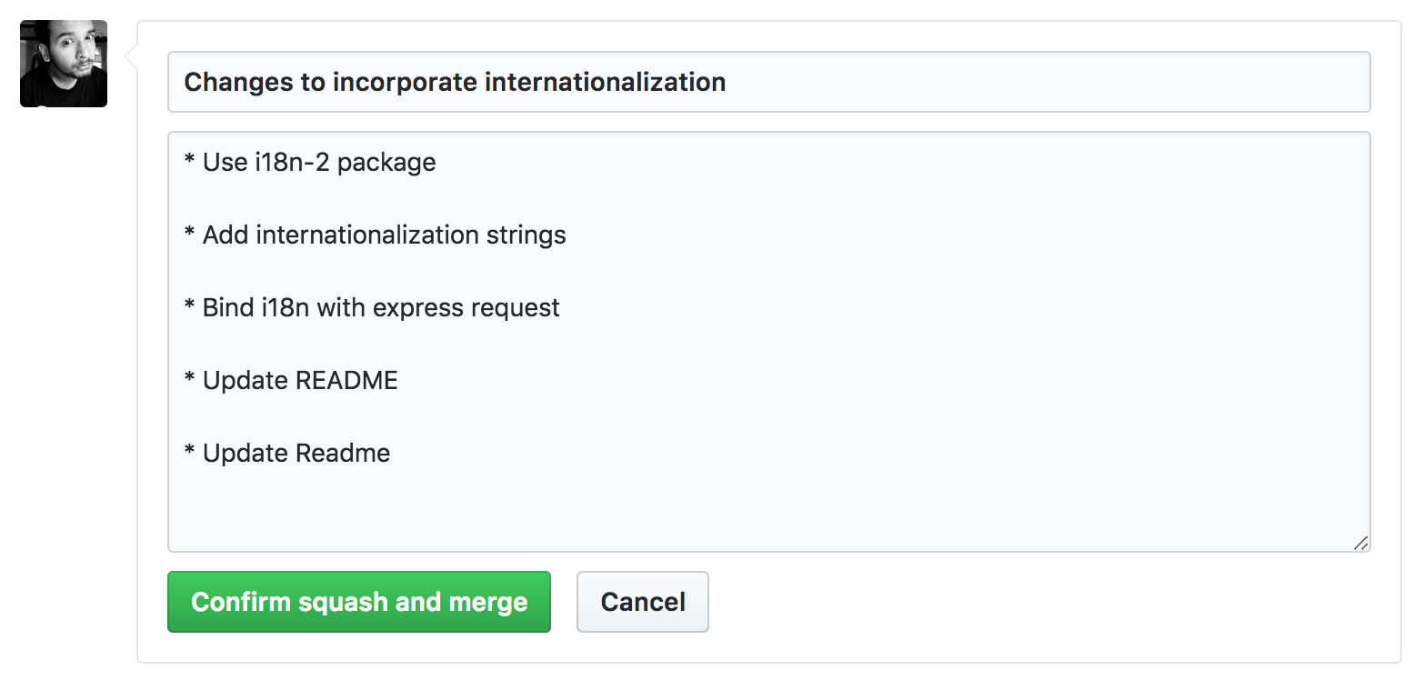 GitHub "Squash and merge"