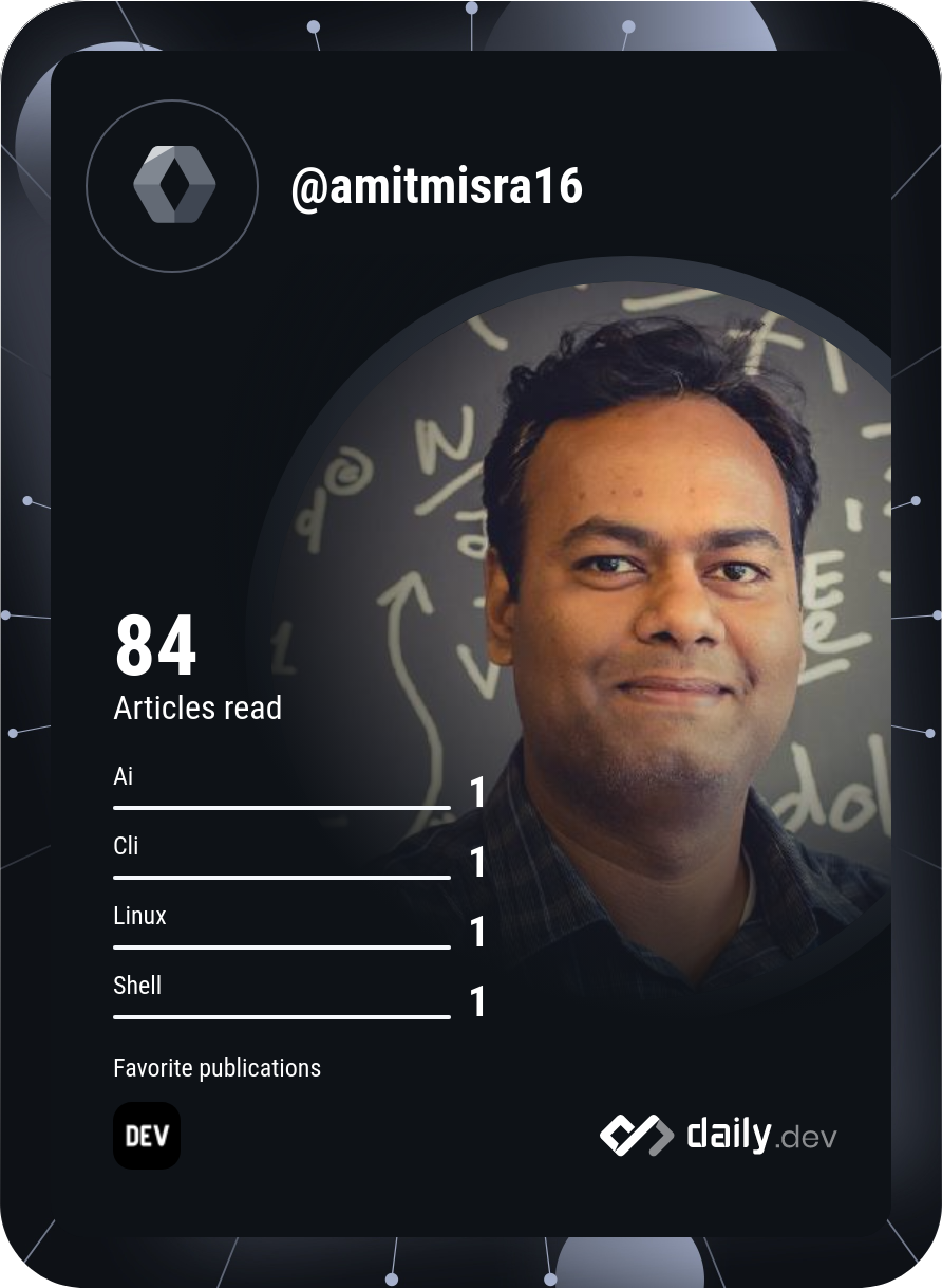 Amit Misra's Dev Card