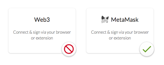 Showing metamask integration as compared to default web3