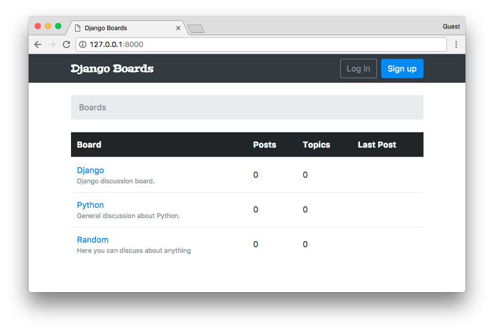 Django Boards Screenshot