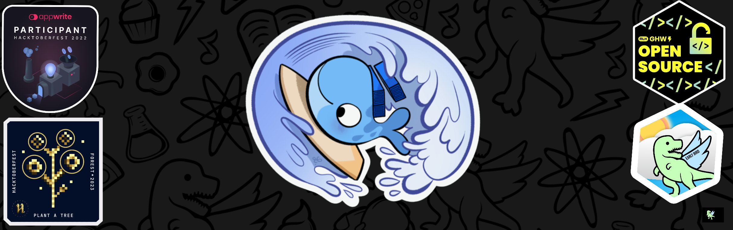 An image of @defaultacc's Holopin badges, which is a link to view their full Holopin profile