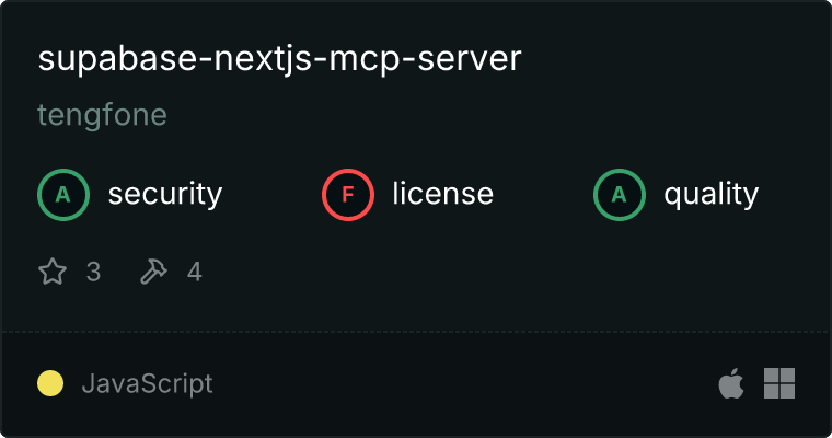 Supabase NextJS Server MCP server