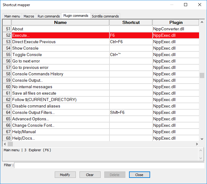 shortcut mapper conflict doesn't display right when filtered · Issue ...