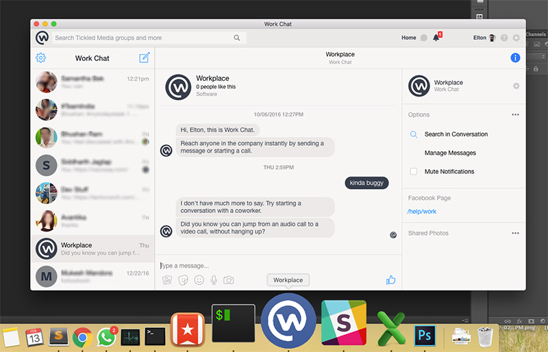 Facebook Workplace Mac App