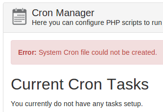 System Cron file could not be created