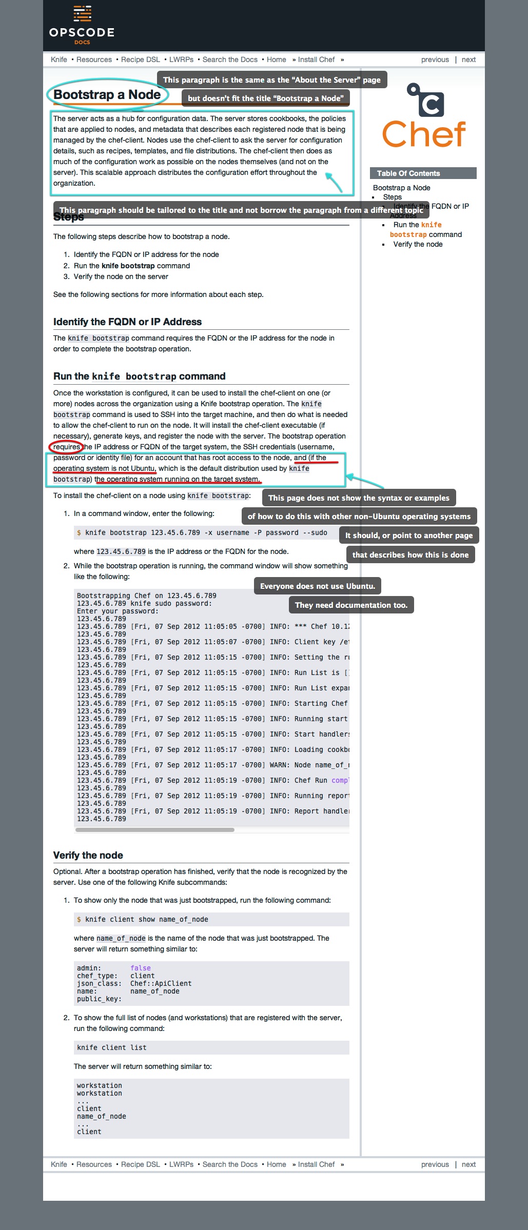 bootstrap a node chef docs