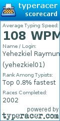 typeracer.com average wpm