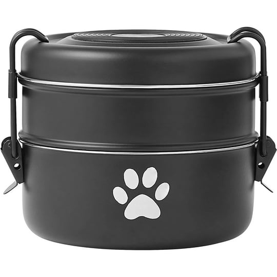 frisco-complete-travel-stainless-steel-dog-cat-feeder-bowl-black-large-1