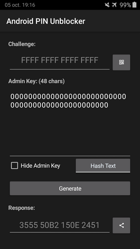 Android PIN Unblocker running on Android.
