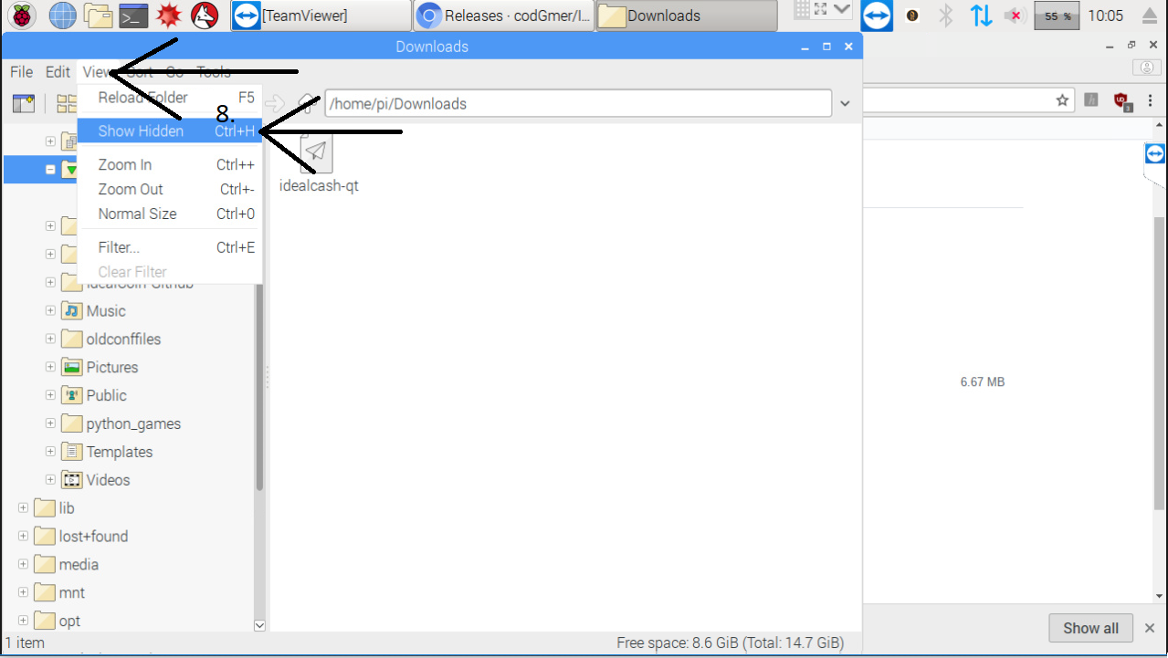 Left click view and left click on Show Hidden