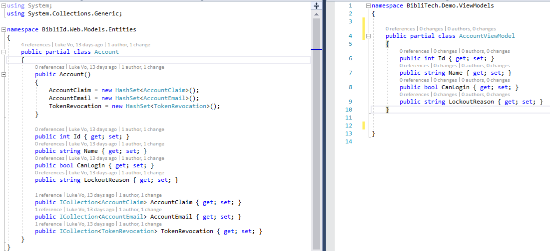 Entity vs View Models