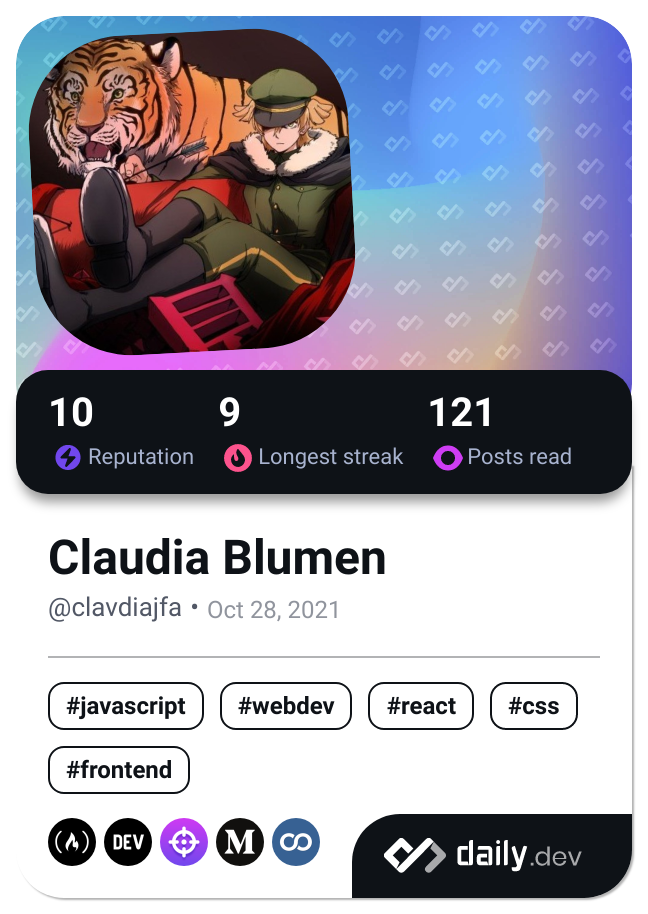 Claudia Blumen's Dev Card