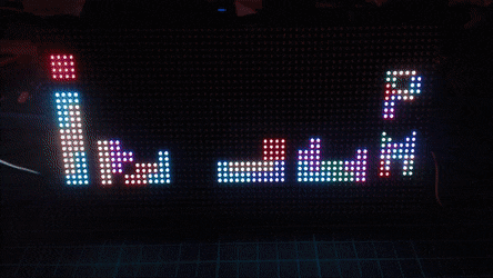 Animated image showing Wifi Tetris Clock project