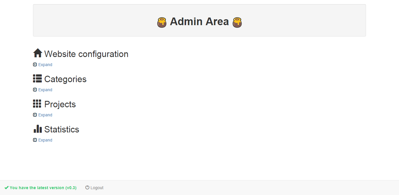 admin panel