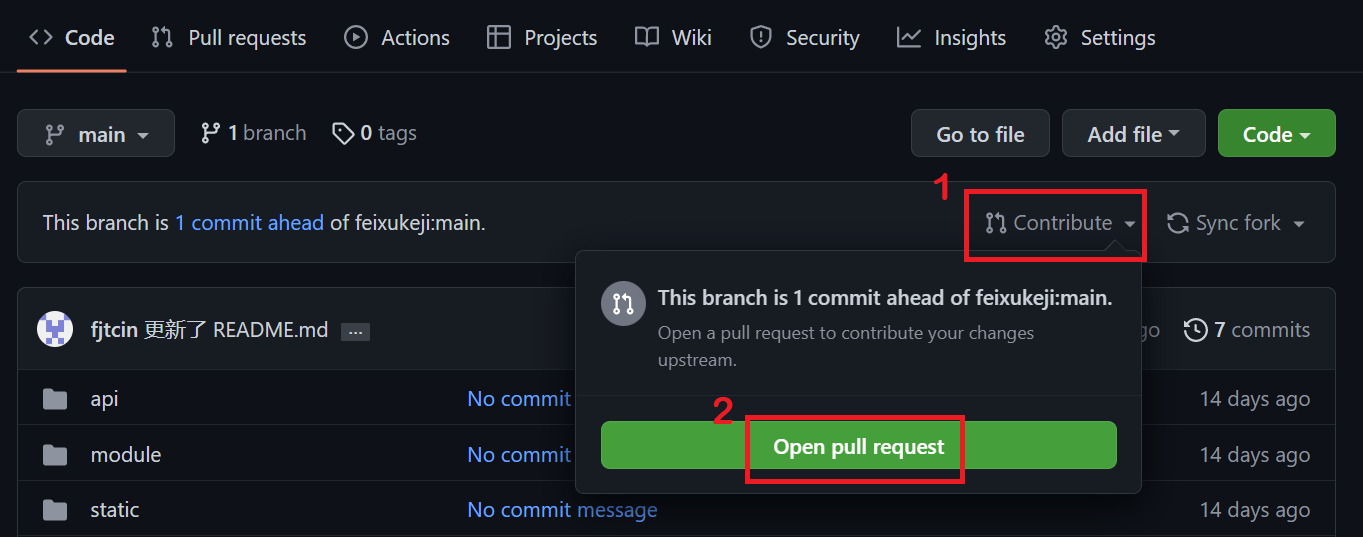 Open pull request