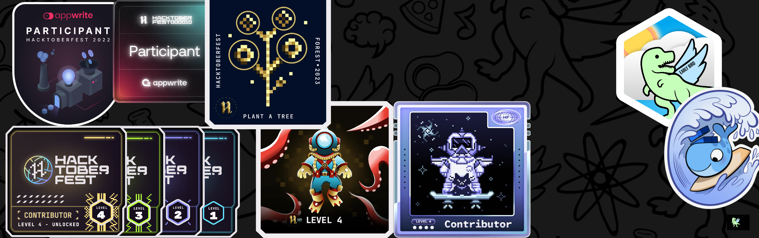 An image of @erwanlt's Holopin badges, which is a link to view their full Holopin profile