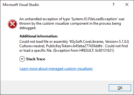 Could not load file or assembly 'KGySoft.CoreLibraries'.