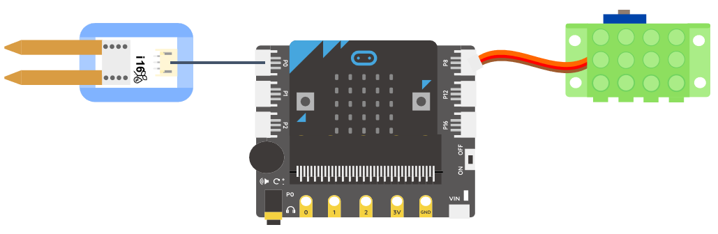 自动浇花装置连线图microbit