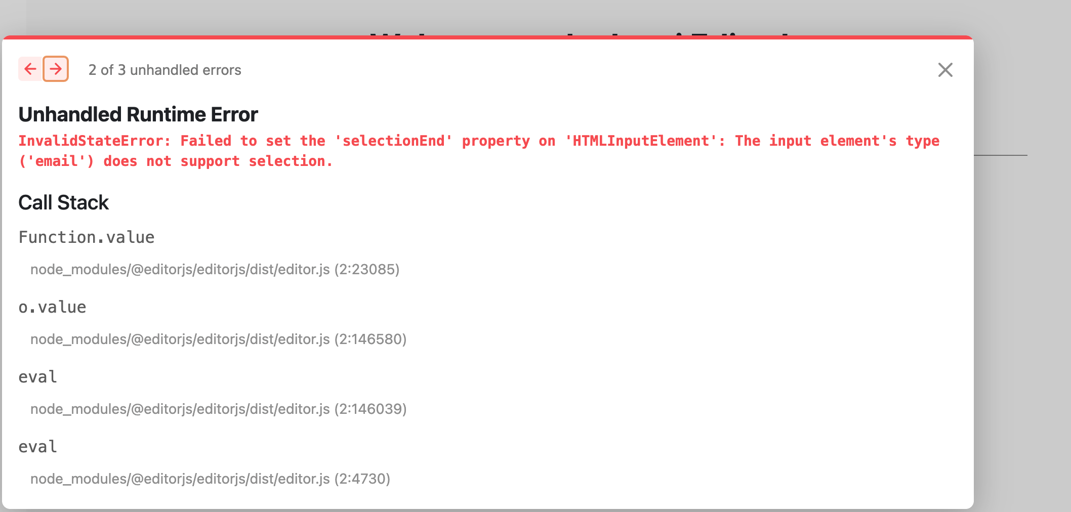 [Bug] Input type email errors on selectionEnd · Issue #1853 · codex ...