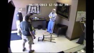 Store owner knocks out robber with a baseball bat!  Original Video 