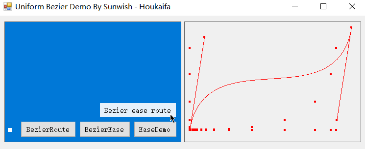 Uniform Bezier Ease Route