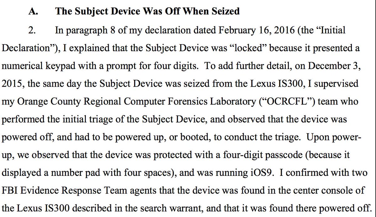 FBI says iPhone was off 2