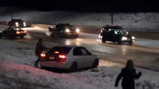 15 car pile up on whoop up bridge Lethbridge