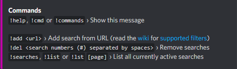 Discord bot commands