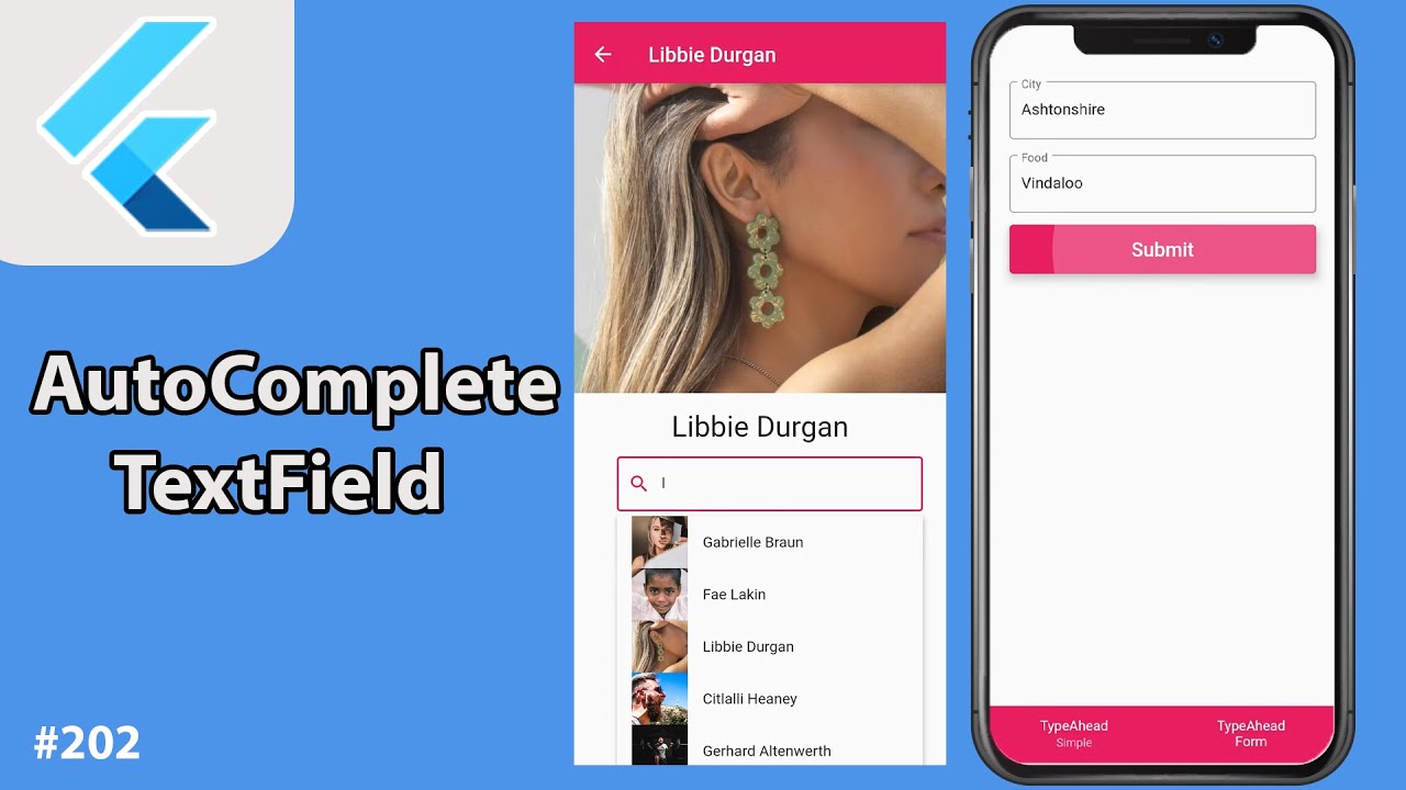 Flutter Tutorial - AutoComplete TextField & AutoComplete Search YouTube video