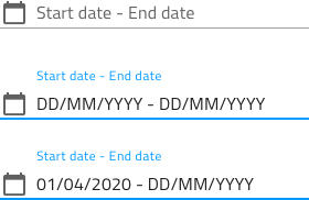 Date range picker is shown in one input group